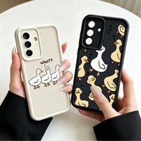 Cute Cartoon Duck Phone Cover Case for Samsung Galaxy A25 A26 A21s A06 A73 A56 A54 A57 A22 A11 A50 A52 A32 A16 A24 A13 A17 A15