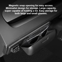 Dashboard Car Sunglasses Case for Tesla Model Y Juniper 2025 Up Water Cup Holder 2-in-1 Beverage Cup Tray Storage Organizer