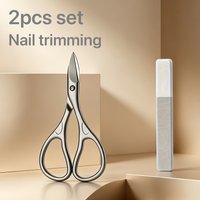 2pcs Set of High-quality Nail Clippers, Nano Glass Nail Files, Polishing Strips, Multifunctional Beauty Kit Tools
