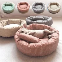 OUZEY Round Pet Cat Bed Comfortable Sleeping Dog Bed Soft Warm Pet Sofa Bed Washable Puppy Kitten Cushion Blankets Pet Products