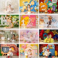 Themed Birthday Party Backdrop Kids Cake Smash Props Photocall Decor Child Baby Girls Boys Photography Wild Forest Background
