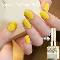 Summer solid color lemon yellow gel polish, trendy and flattering, recommended by nail technicians.nail tech supplies