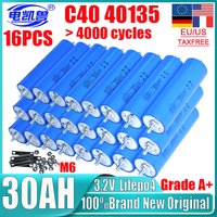 3.2V 30Ah 32Ah 20Ah LiFePO4 Battery C40 40135 12V 24V 48V Grade A Lithium Iron Phosphate Motorcycle Motor Modification Battery
