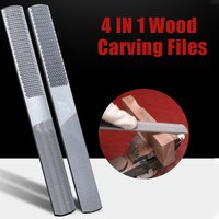 1pc 4 IN 1 Wood Carving Files Rasp Wooden Rotating Burrs File Double-cut Alloy Square Flat Half Round Filling Needle Woodworking