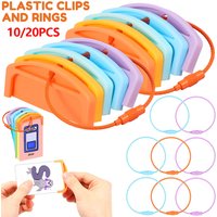 10/20Pcs Portable Card Organizer Plastic Card Holder with Metal Ring Loop Lightweight Kids Card Storage for Home Daycare Center