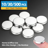 10/30/500PCS Round Disc Magnets, 2x1mm 15x2mm 15x3mm Magnets for Home & Office Organization, Fridge, Whiteboard, Kitchen, Maps
