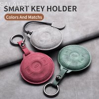 Leather Car Key Case Cover For Mercedes Benz Smart Fortwo 1 BRABUS 1 Benz SMART 2022 2023 Protector Holder Shell Accessories