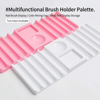 Pink White Dual Form Holder Plastic Pen Stand For Nail Art Tools 8*20cm Plastic Nail Art Pen Holder Nail Extension Molds Holder