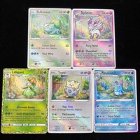 Pokemon PTCG Cards Colored Pencil Art Style Bulbasaur Sylveon Lilligant Togepi Azumarill Collection Cards Holo Card Pokemon Gift