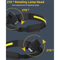 AliExpress LISM Outdoor Dual-Head Headlamp Adjustable COB Headlamp 5 Modes Rechargeable Night Running & Cycling Motion-Sensing Headband Light