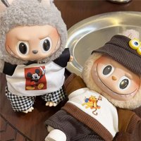 15 17cm For Labubu Doll Disney Tigger Winnie Mickey Minnie Mouse Outfit Clothes Plush Stitch Goofy Cosplay Clothing Accessories