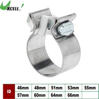 UXCELL 46/48/51/53/55/57/60/64/66mm ID Exhaust Pipe Clamp Exhaust Muffler Tube Joint for Car Stainless Steel 30mm Long