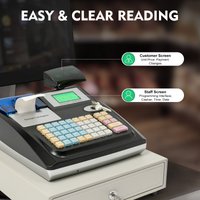 48 Keys Electronic Cash Register LED Display Cash Register Machine Support Multiple Payment Methods For Multi Cash Register