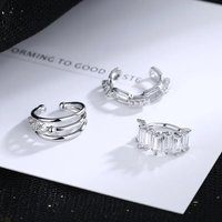 A Girl 1Pcs Silver Color Ear Cuffs Without Piercing Ear Clip Earrings Non-Piercing Fake Cartilage Earrings For Women Jewelry