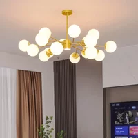 Designer high-end Gold Black LED Chandelier Living Room restaurant Bedroom Pendent Lamp Corridor G9 Branch Shaped Decor Lighting