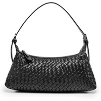 Gewebte Schulter-Crossbody-Tasche für Damen Gewebte Unterarm-Handtasche Veganes Leder Geflochtene Tasche Kleine Hobo-Taschen