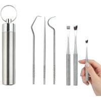 Reusable Stainless Steel Toothpick Set - Portable Oral Cleaning Tool for Travel & Home Metal Toothpick Combo