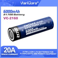 VariCore 21700 6000mAh 3.7V Li-ion Rechargeable Battery Power cell For Flashlight Headlight Portable Power Bank