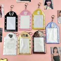 New Cute Cartoon Photo Card Holder 3 inch Decorative Idol Photo Album Protective Sleeves Kawaii Kpop Stationery Pendant Keychain