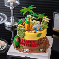 8Pcs Fun Brainrot Abstract Animals Theme Birthday Cake Topper Decoration Ornaments Decor Supplies Kids Figures Model Party Gifts