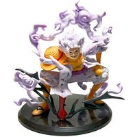Anime One Piece Sun God Nika Luffy Squatting Character Handmade PVC Model Anime Peripheral Decoration Ornament Birthday Gift