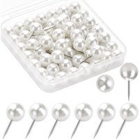 20/40 Pcs Pearl White Push Pins Thumb Tacks for Decorative Wall Bulletin Board Corkboard Map Calendar Photo Hanging