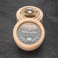 Custom Wedding Rings Box Wood Ring Box Engagement Wedding Ring Pillow Personalized Ring Bearer Proposal Rings Holder