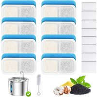 8/12 Cat Fountain Filters Sponges Set Replacement Compatible with Oneisall PWF-001 67 Oz/2L Stainless Steel Pet Water Dispenser