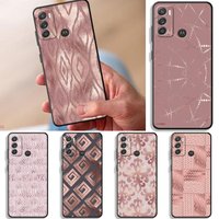 Pink Metallic Flowers Case for Motorola Moto G32 G51 G73 G22 Edge40 G53 G30 G60s G50 G71 Edge 20 Pro 30 Lite G52 Phone Cover