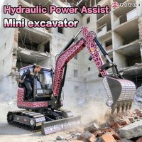 Customized Color Hydraulic 6 Ton Mini Excavator Reinforced Foldable Arm Adjustable Radius With Cab Air Conditioning