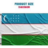 1Pc Uzbekistan Polyster Flag,Home Room Garden Farm Fence Windows Decor,National Day Ceremoney Football Cup Party Gift,150X90cm