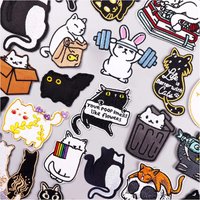 Cartoon Regenbogen Katze bestickte Patches auf Kleidung DIY Tier Applikation Kleidung thermoadhäsive Patches für Kleidung Aufkleber