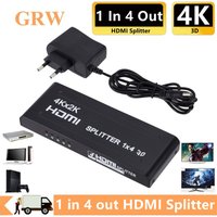 4K x 2K HDMI Splitter HDMI Switch 1 in 4 Out Video Distributor Amplifier 1x4 Splitter for HDMI Box PC Monitor Projector Laptop