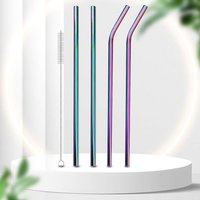 4Pcs Stainless Steel Straw with Straw Cleaner Replacement Straw Long Straws for Stanley 40oz Cup Accessories