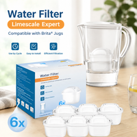 6pack Water Filter Cartridges Compatible with Brita Maxtra+ Plus Maxtra Pro All-in-1 Replacement Water Filters for Brita Pitcher