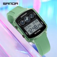 SANDA brand 6503 fashionable square timer electronic watch, student alarm clock, multifunctional waterproof sports men's watch
