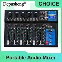 Portable Audio Mixer DJ Sound Mixing Console 48V Power for Computer Recording, Bands Mixing Boards For Studio Recording