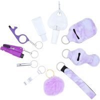 10pcs/Set Self Defense For Women Safety Keychain,Window Breaker Spray bottle Lipstick holder Keychain Accessories For Women