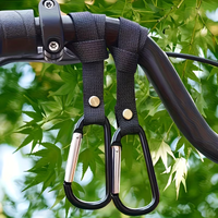 2pcs D-Shaped Stroller Hooks and Motorbike, Silver Metal Pushchair Organizer Hanging Hooks for Shopping Bags Accessories