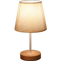 Solid Wood Cloth Nordic Decorative Table Bedroom Bedside Lamp Simple Creative Remote Control Small Night Light Energy Saving Led