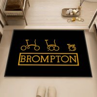 AliExpress VIKAMA Black Gold Brompton Folding Bike Doormat Non-Slip Wear-Resistant Home Entrance Decorative Foot Mat Home Decor