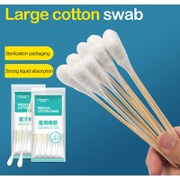 Disposable Sterile Medical Supplies Cotton Swabs Single Head Wound Sterilization Cleaning Wooden Long Cotton Swabs Stick