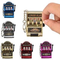 Retro Mini Fruit Slot Machine Keychain Creative Toy Portable Lucky Charm Pendant Bag Accessories For Children Adults Fun Gifts
