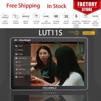 FEELWORLD LUT11S 10.1'' 2000nit IPS Touch Screen 3DLUT 3G-SDI HDMI DSLR Camera Monitor Suitable for Outdoor with F970 External