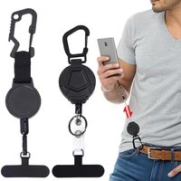 Retractable Lanyard Anti-Theft Phone Holder Outdoor Travel Phone Lanyard Strap Smartphone Safety Tether With Belt Clip