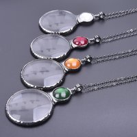 1Pc Vintage Glass Magnifying Decorative Monocle Pendant Necklaces Practical Reading Helper Long Chain Collares Jewelry Making