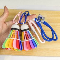 3D Printed Colorful Badminton Keychain, Creative Backpack Pendant Decorative Gift for Fans Sports Lover Party Favor