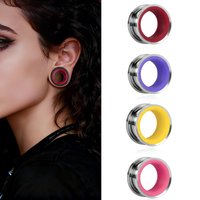Vanku 2PCS New Two-color Stainless Steel Horn Fit Body Ear Tunnels Piercing Body Jewelry Jewelry Women Gift