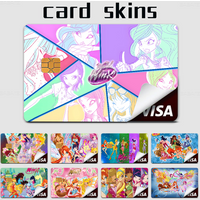 Girl W-Winx Clubs Anime Young Creidt Card Debit Card Sticker Film Case Front Tape for Small Big Chip No Chip