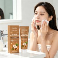 Viareline Facial Hair Removal Cream Painless Hairs Growth Inhibitor Smooth Skin Care Coconut Oil Face Hydrating Depilatory Cream
